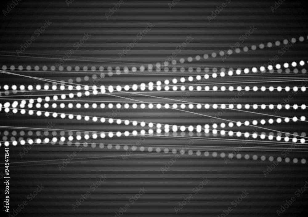 Black and white abstract tech background