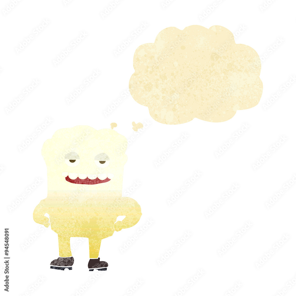 cartoon tooth looking smug with thought bubble cartoon tooth looking smug with thought bubble