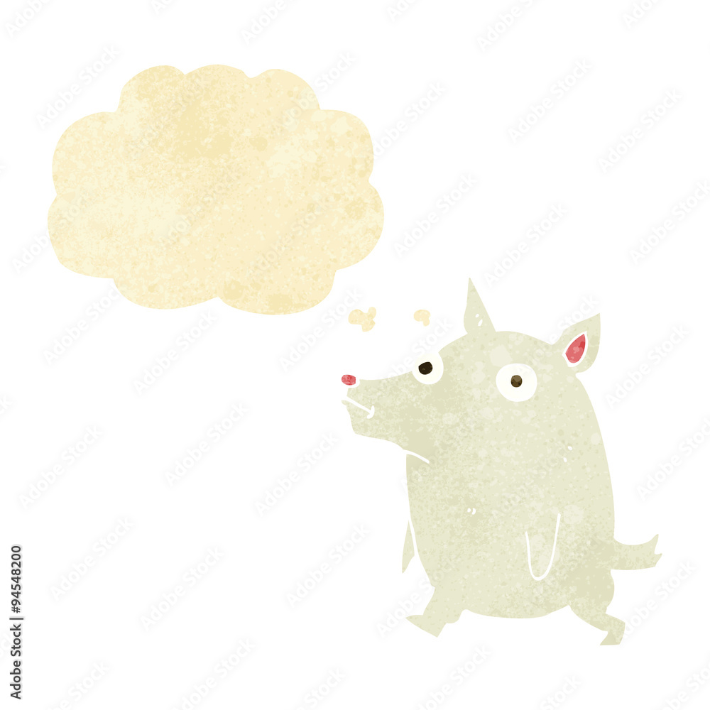 cartoon funny little dog with thought bubble cartoon funny little dog with thought bubble