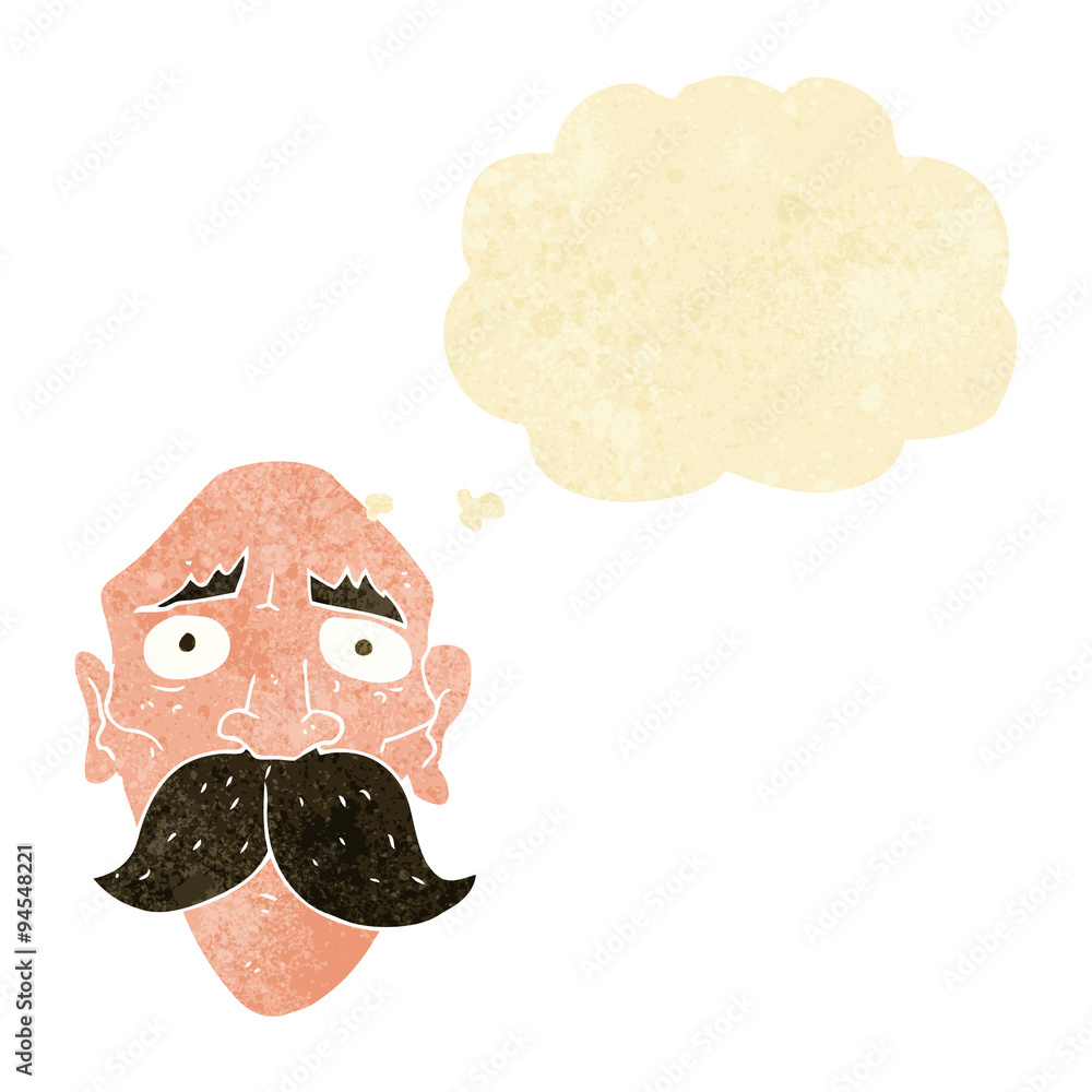 cartoon sad old man with thought bubble cartoon sad old man with thought bubble