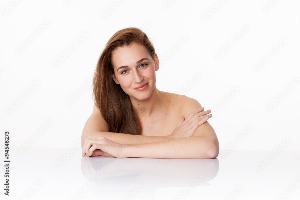 Fototapeta premium beautiful young woman smiling for pampering spa treatment