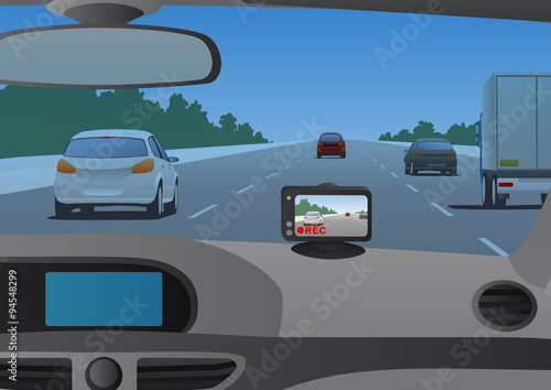 Event Data Recorder(Drive Recorder), vector illustration