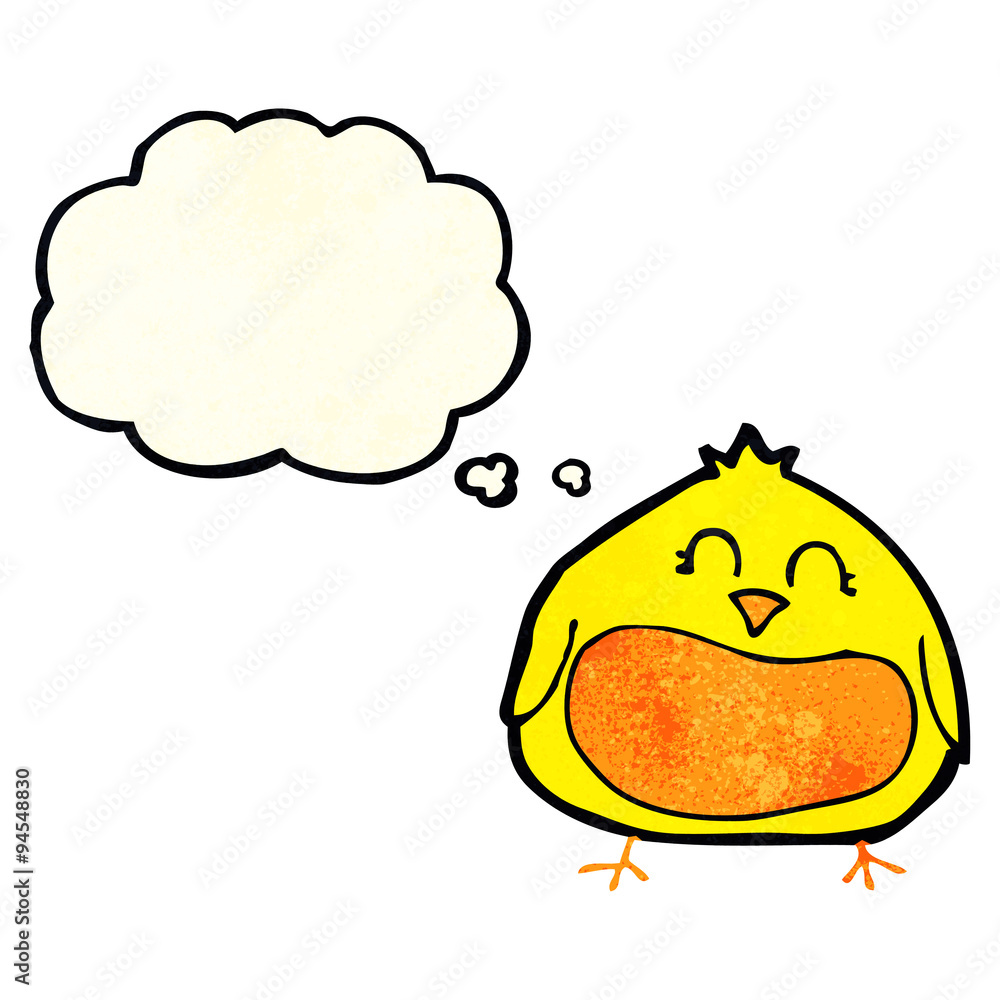 cartoon fat bird with thought bubble cartoon fat bird with thought bubble