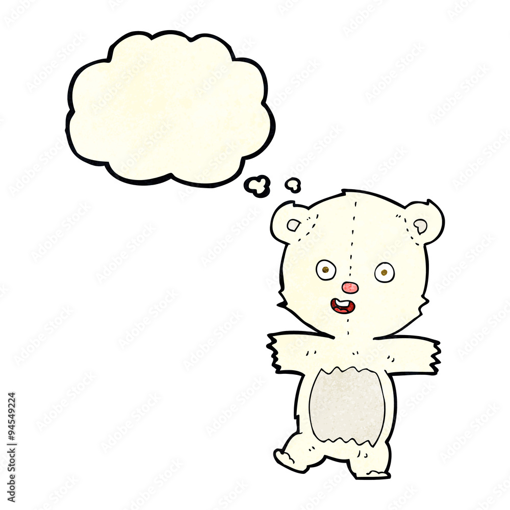cartoon cute polar bear cub with thought bubble cartoon cute polar bear cub with thought bubble
