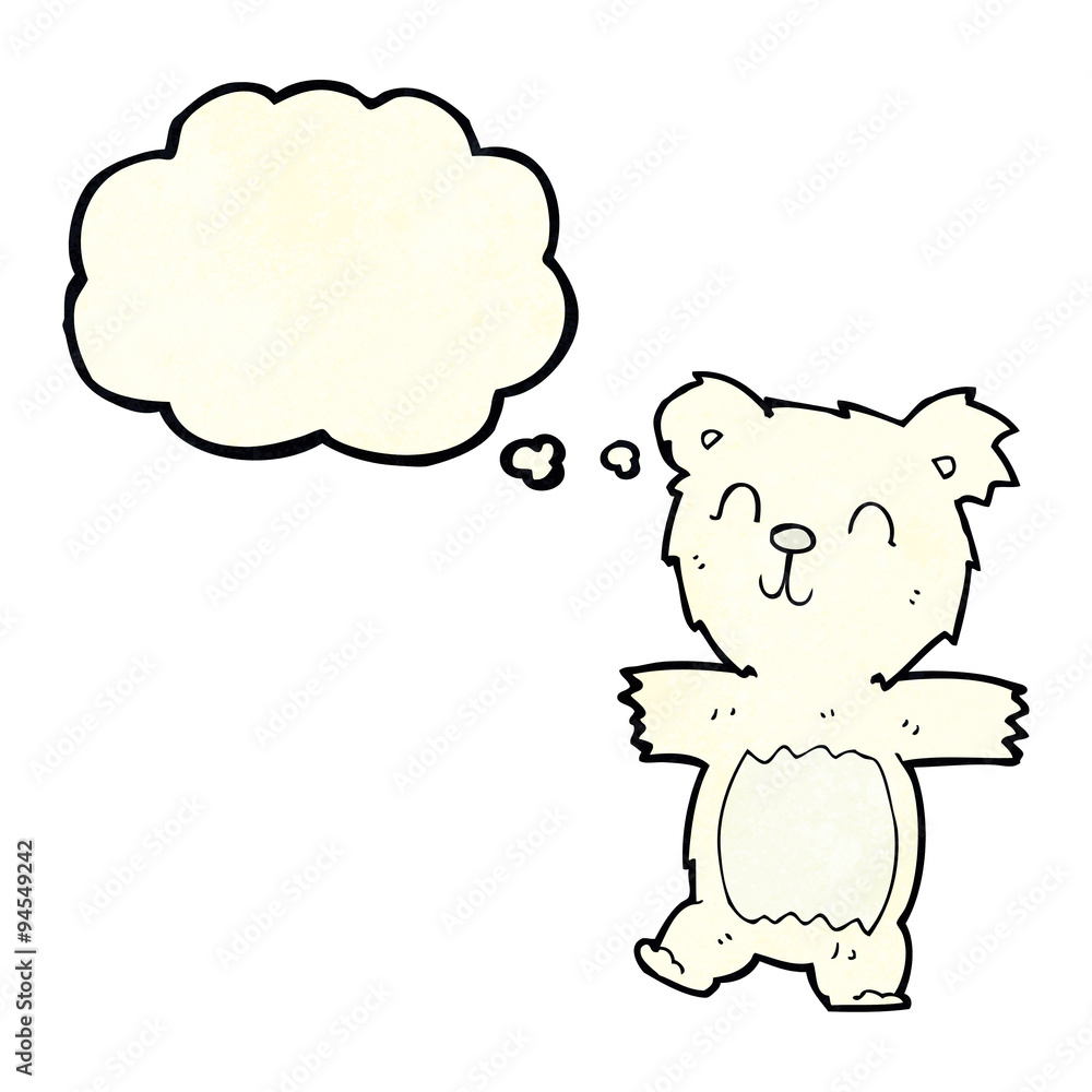 cartoon cute polar bear cub with thought bubble cartoon cute polar bear cub with thought bubble