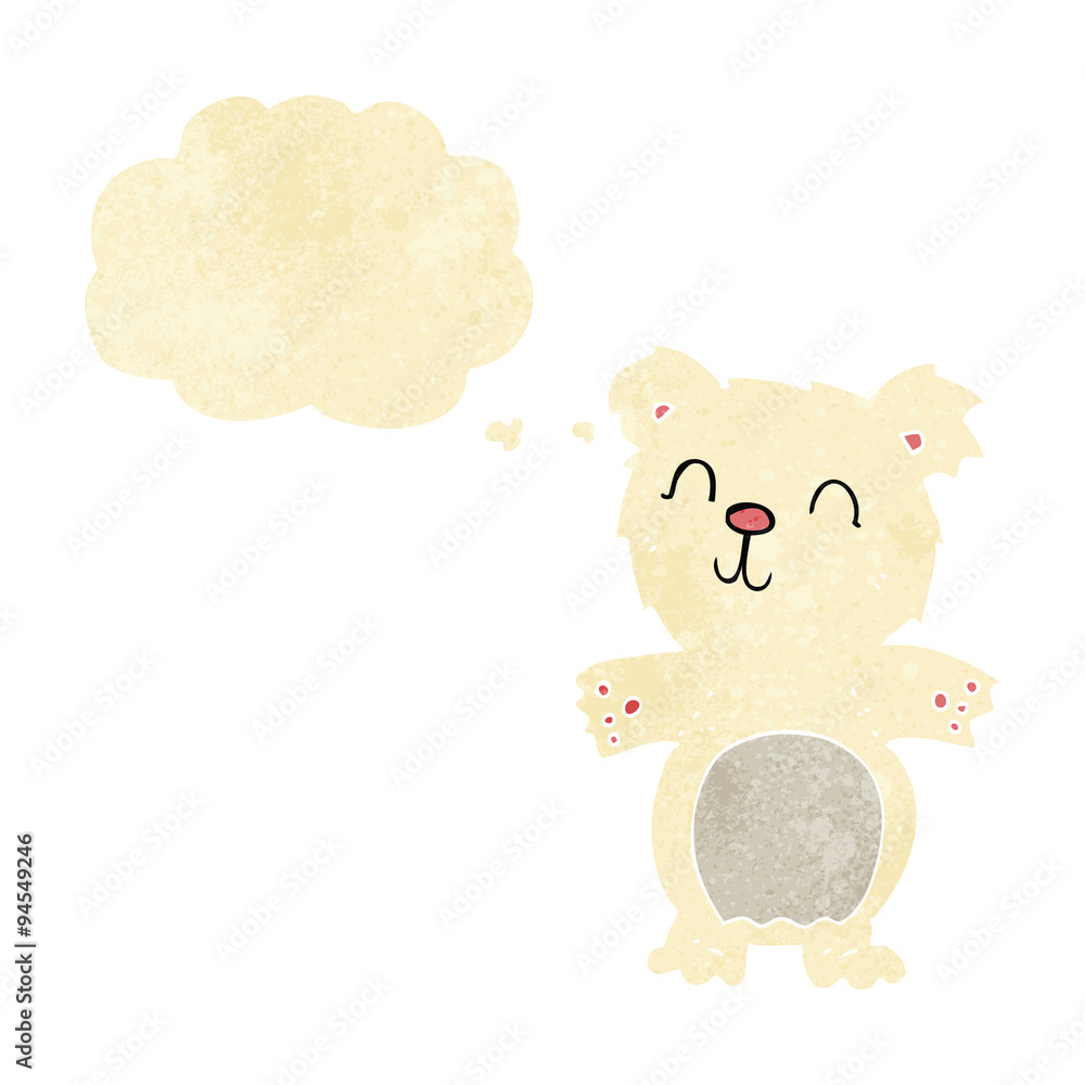 cartoon cute polar bear cub with thought bubble cartoon cute polar bear cub with thought bubble