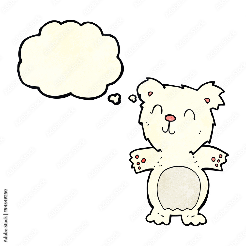 cartoon cute polar bear cub with thought bubble cartoon cute polar bear cub with thought bubble