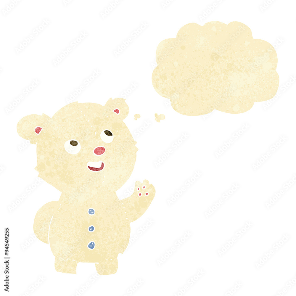 cartoon cute polar bear cub with thought bubble cartoon cute polar bear cub with thought bubble