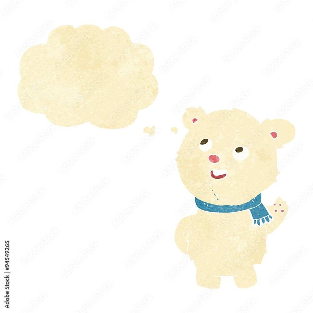 cartoon cute polar bear cub with thought bubble cartoon cute polar bear cub with thought bubble