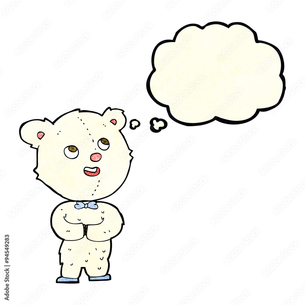 cartoon cute teddy bear with thought bubble cartoon cute teddy bear with thought bubble