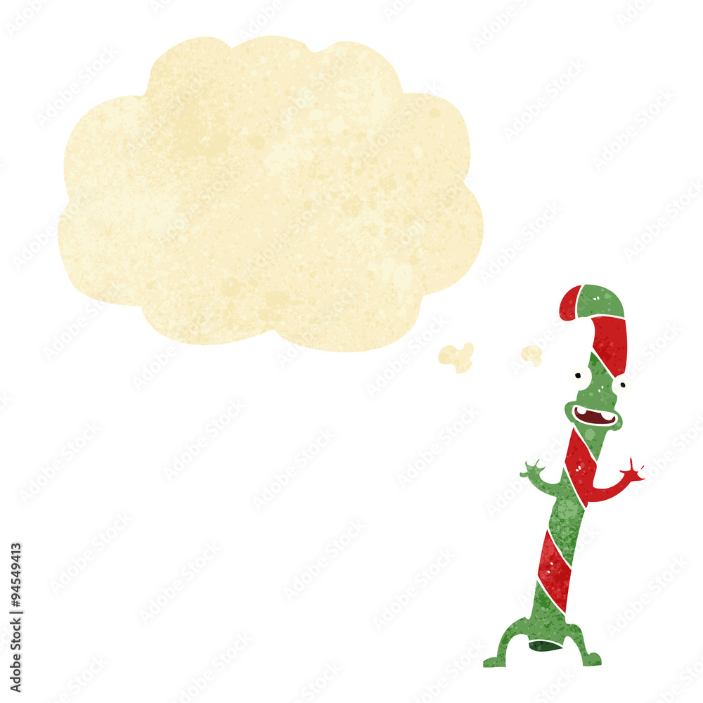 cartoon dancing christmas candy cane with thought bubble cartoon dancing christmas candy cane with thought bubble