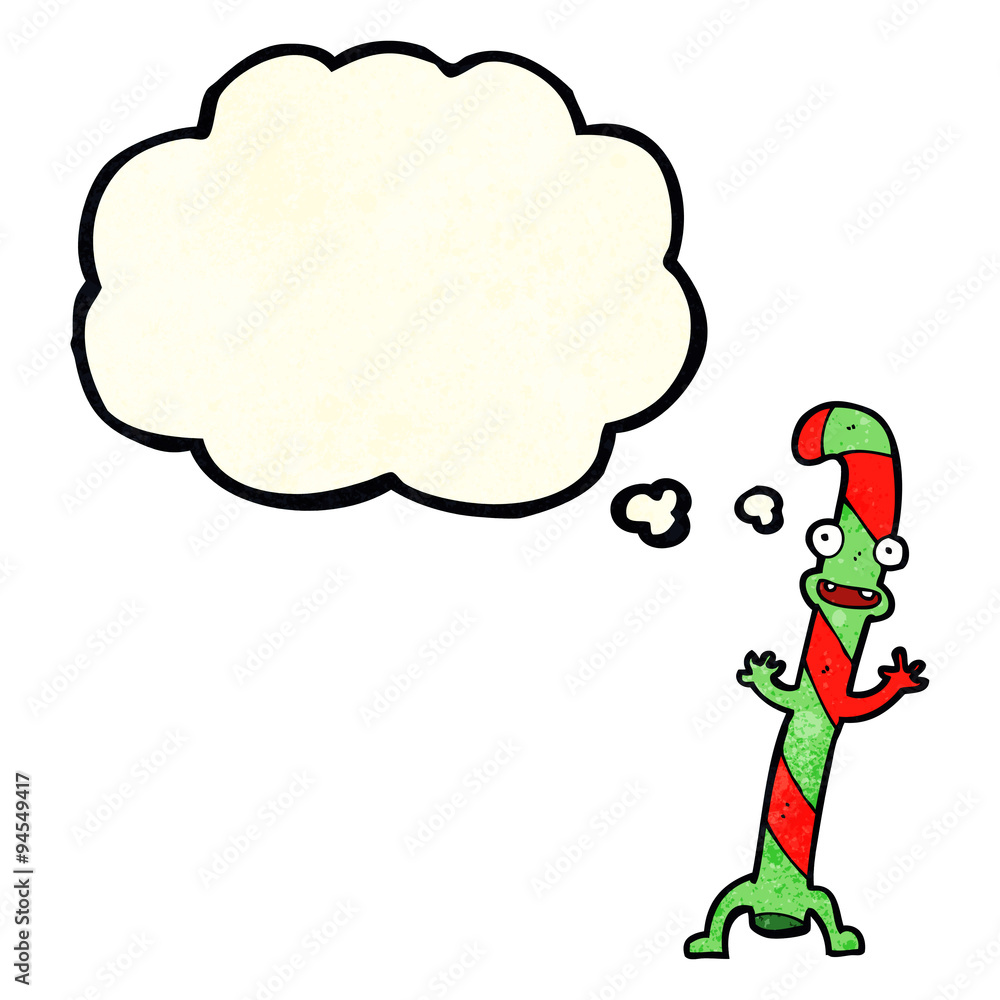 cartoon dancing christmas candy cane with thought bubble cartoon dancing christmas candy cane with thought bubble