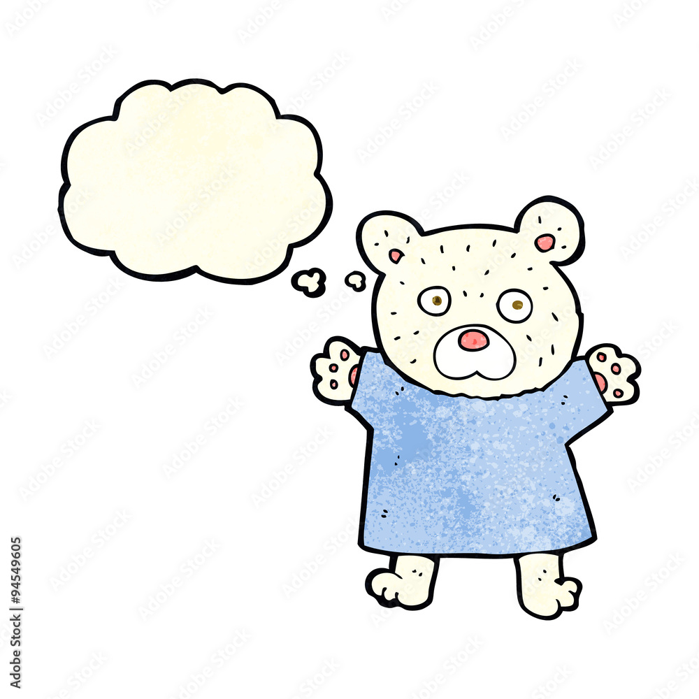 cartoon cute polar bear with thought bubble cartoon cute polar bear with thought bubble