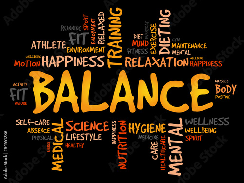 BALANCE word cloud, fitness, sport, health concept