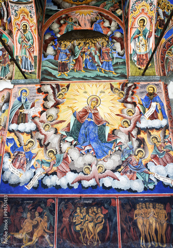 Orthodox Religious painting  icon in Bulgarian Rila monastery