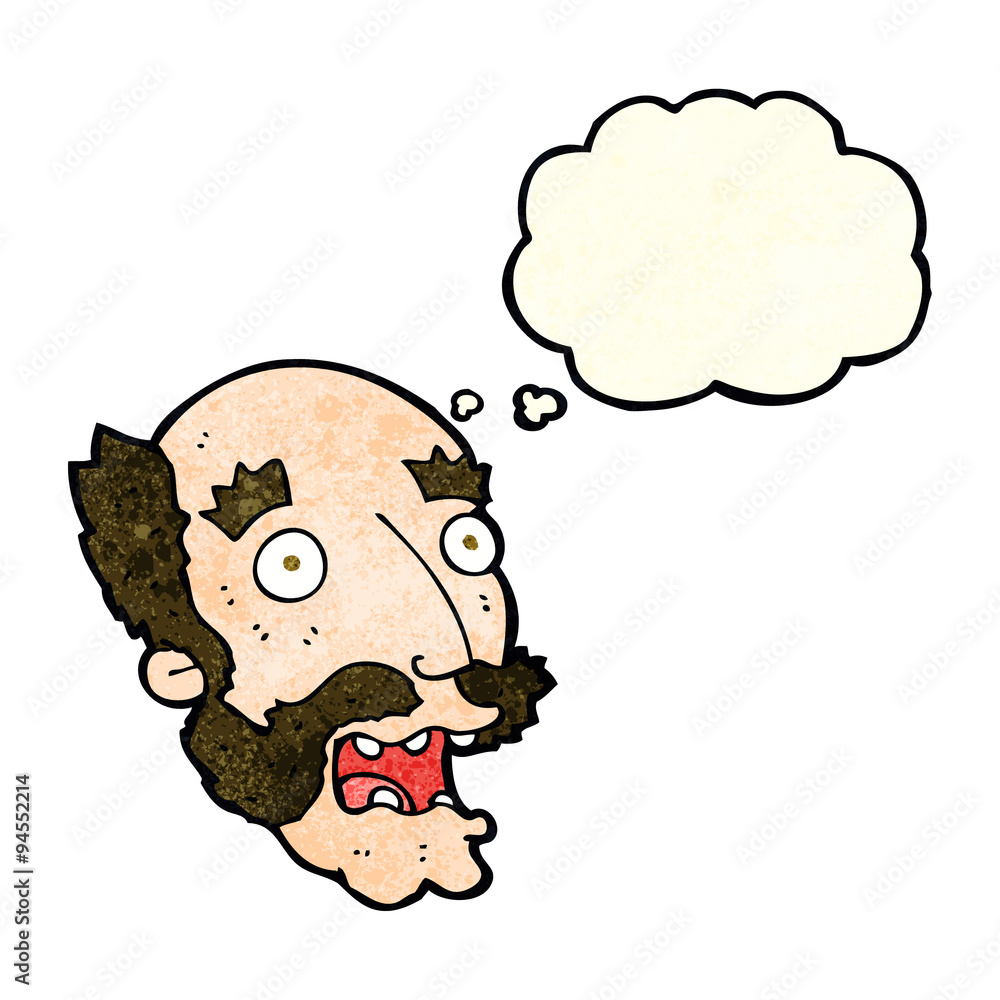 cartoon shocked old man with thought bubble cartoon shocked old man with thought bubble