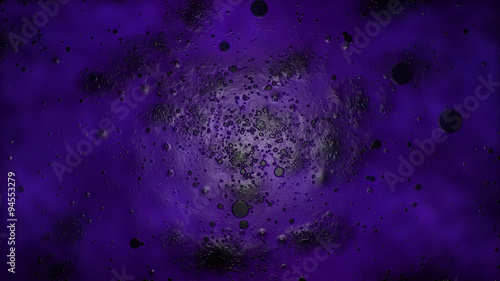 Black Paint Particles on Abstract Violet Background