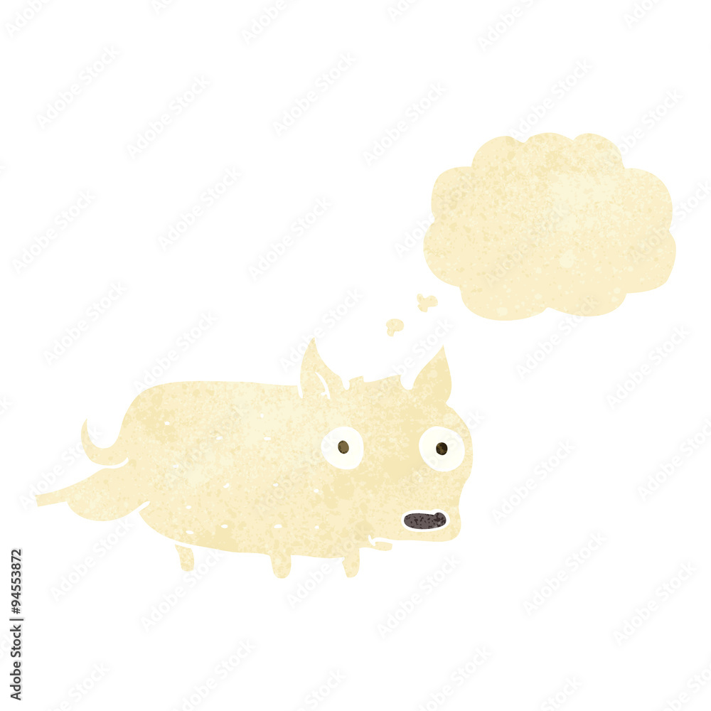 cartoon little dog cocking leg with thought bubble cartoon little dog cocking leg with thought bubble
