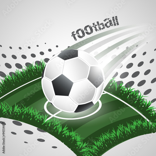 Football abstract vector background with ball and playground.