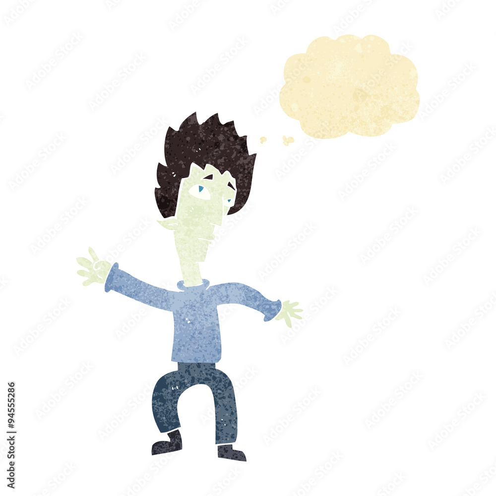 cartoon vampire man with thought bubble cartoon vampire man with thought bubble