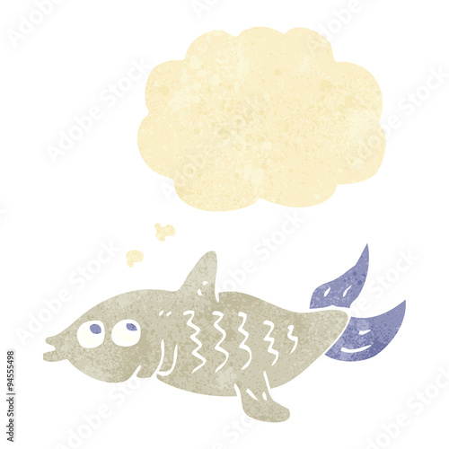cartoon fish with thought bubble