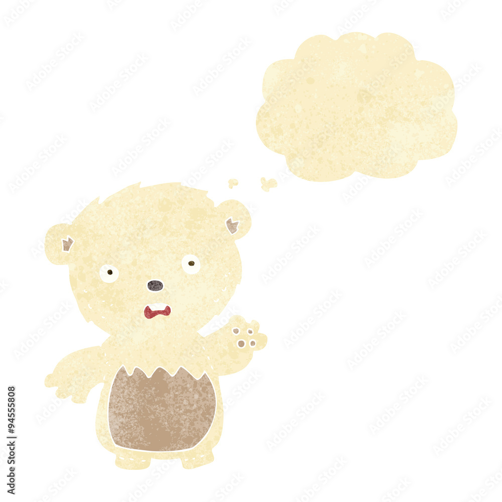 cartoon worried polar bear with thought bubble cartoon worried polar bear with thought bubble