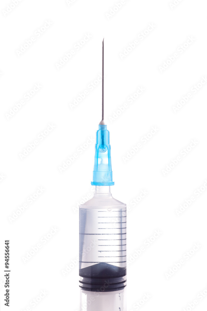Syringe and needle filled with liquid Syringe and needle filled with liquid