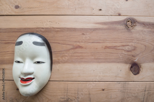 Traditional japanese theater masks made of iron