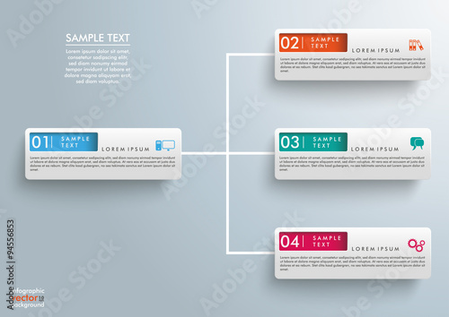 Network Symbol Infographic 4 Tabs