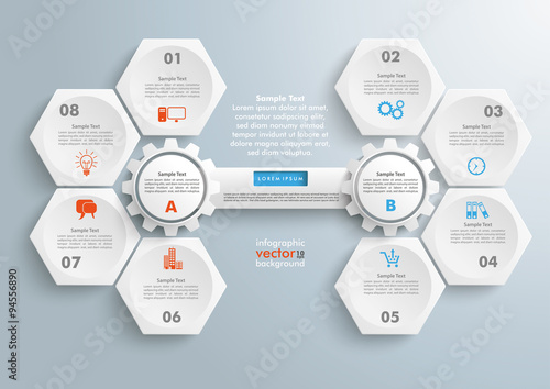 Hexagons 2 Gears Tab Infographic