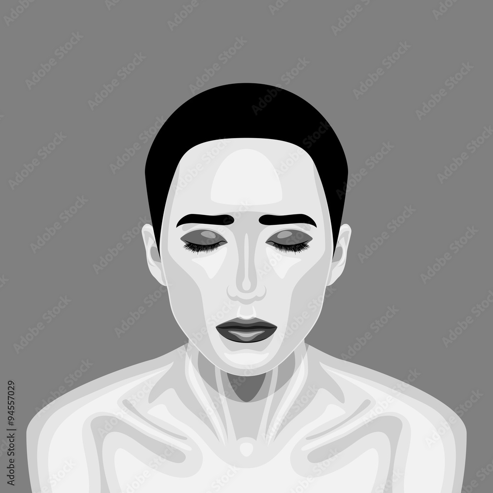 Old-fashioned sleeping Vampire beauty Woman Old-fashioned sleeping Vampire beauty Woman