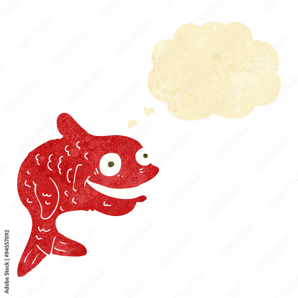 cartoon happy fish with thought bubble cartoon happy fish with thought bubble