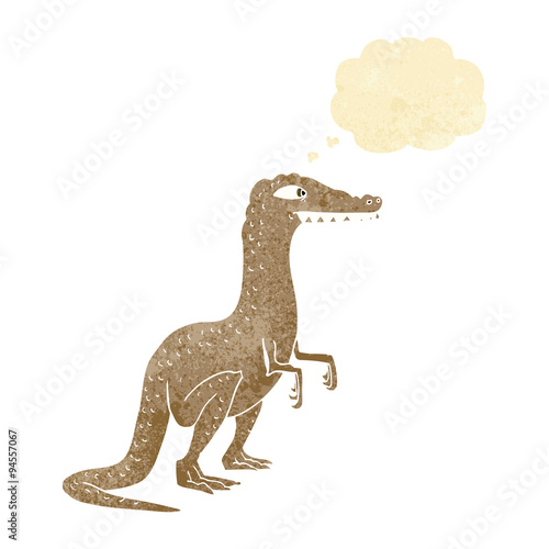 cartoon dinosaur with thought bubble