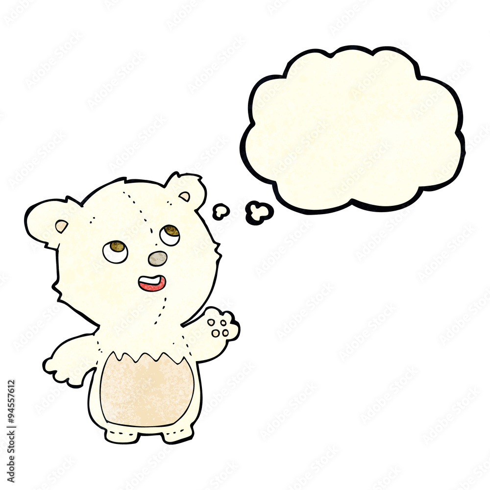 cartoon happy little teddy polar bear with thought bubble cartoon happy little teddy polar bear with thought bubble