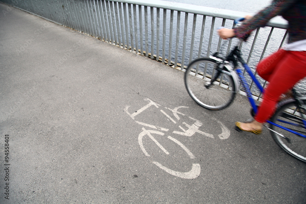 Naklejka premium Bicycle lane
