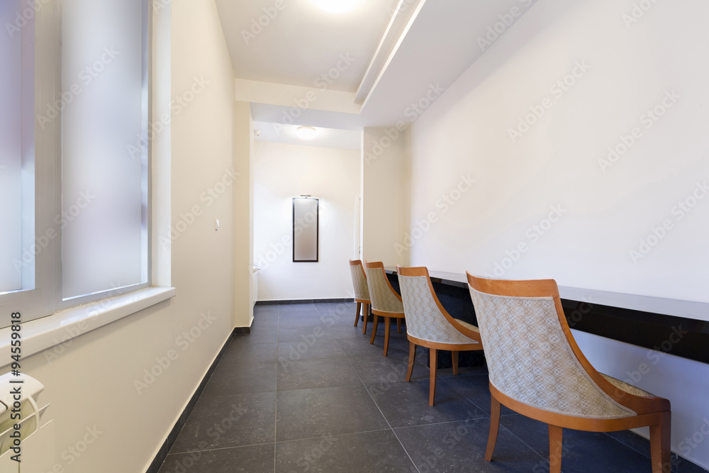 Fototapeta premium Corridor interior with chairs