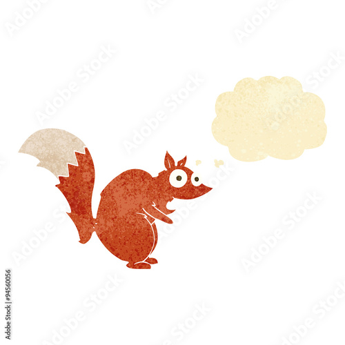 funny startled squirrel cartoon with thought bubble