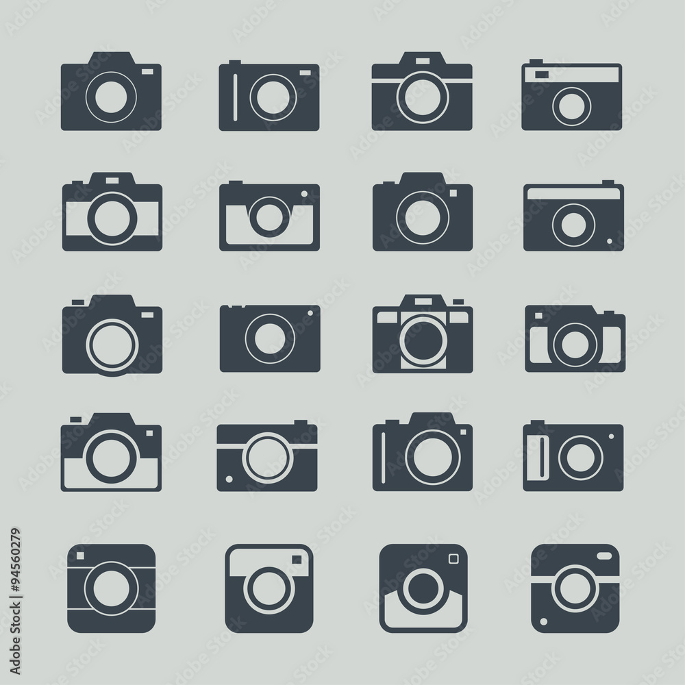 Camera icons set Camera icons set
