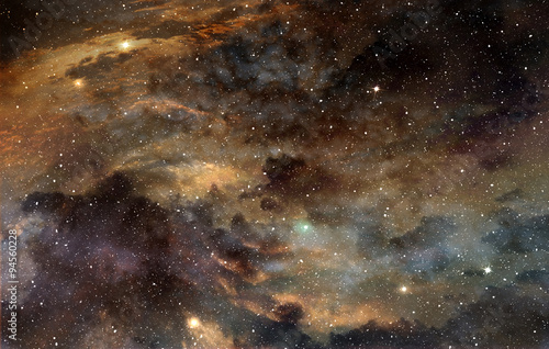 star field and cosmic gas in the outer space