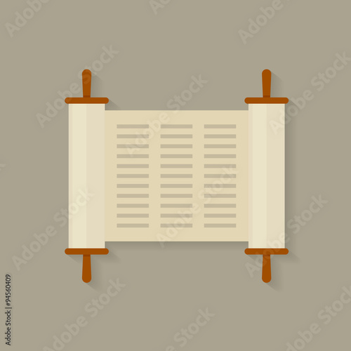 Vector illustration of a Torah scroll