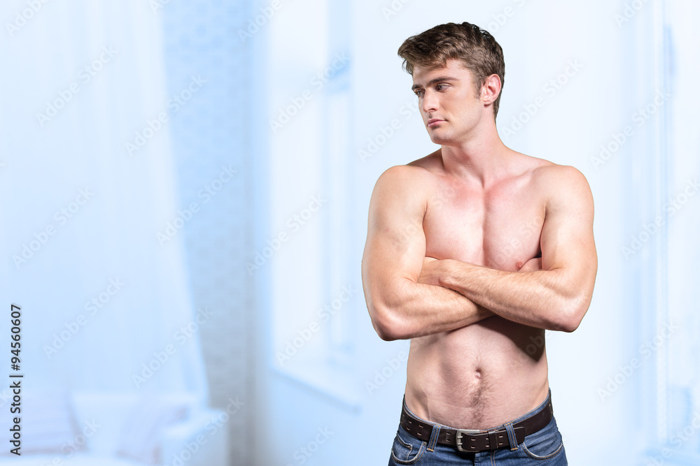 Fototapeta premium Image of muscle man posing