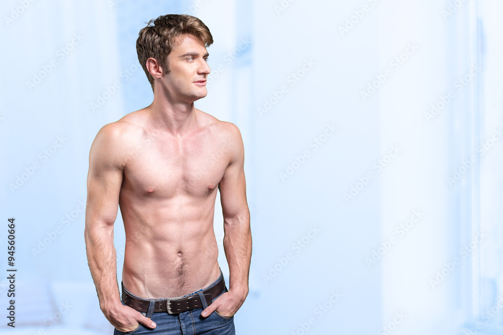 Fototapeta premium Image of muscle man posing