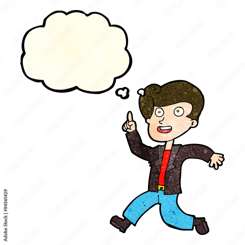 cartoon man with great idea with thought bubble cartoon man with great idea with thought bubble