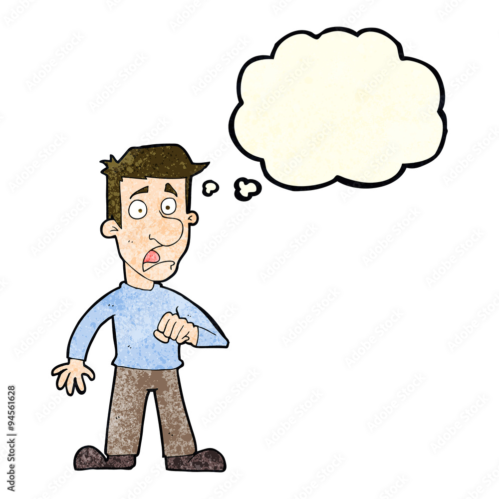 cartoon shocked man with thought bubble cartoon shocked man with thought bubble