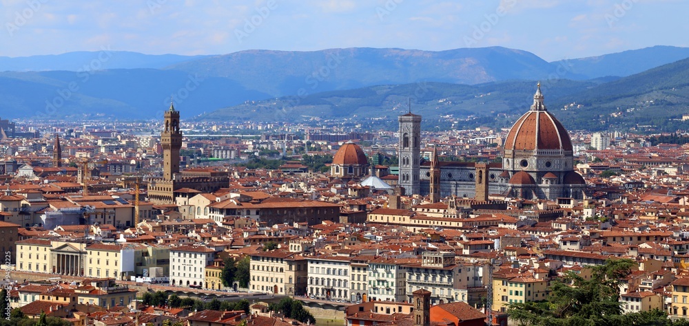 Italy FLORENCE panoramic view with dome bell tower