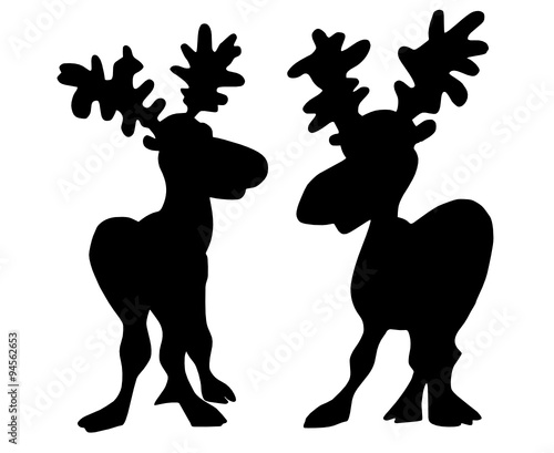 Rentiere Elch silhouette 