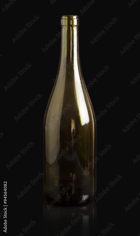 wine bottle. Isolated on black background wine bottle. Isolated on black background