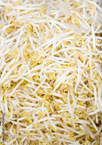 Close up of bean sprouts.