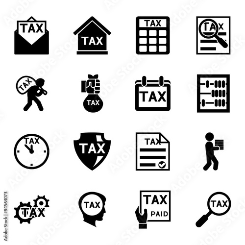Tax and finance icons vector set