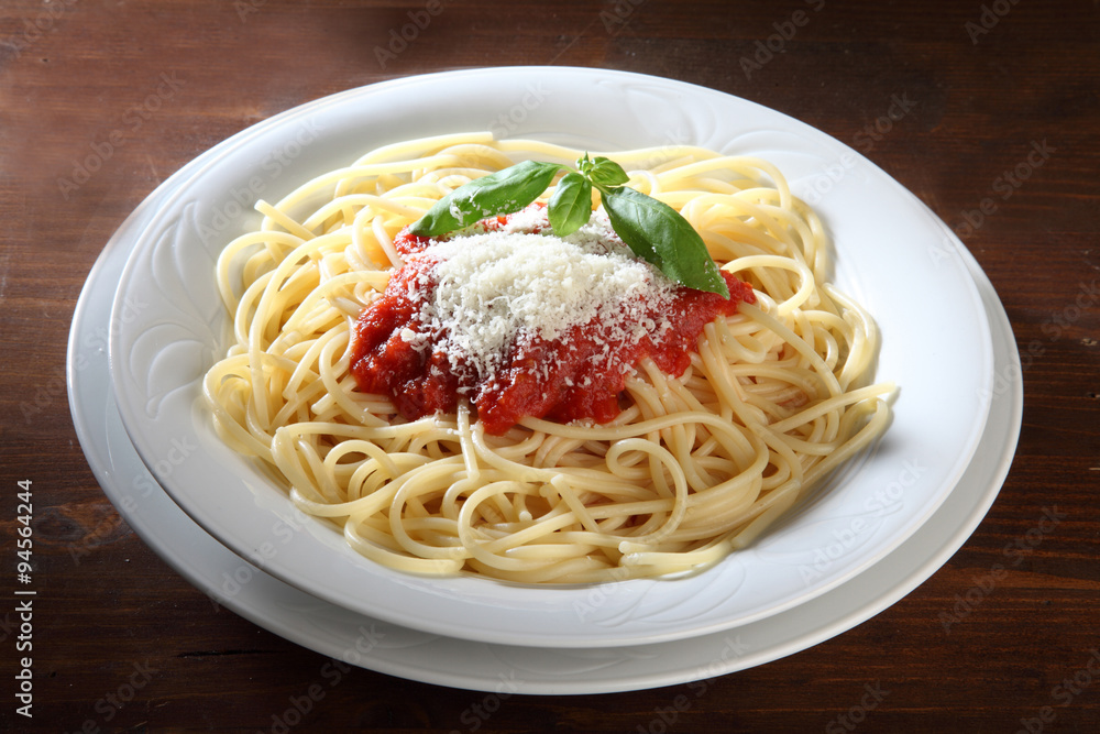 Italian dish of spaghetti with tomato Italian dish of spaghetti with tomato